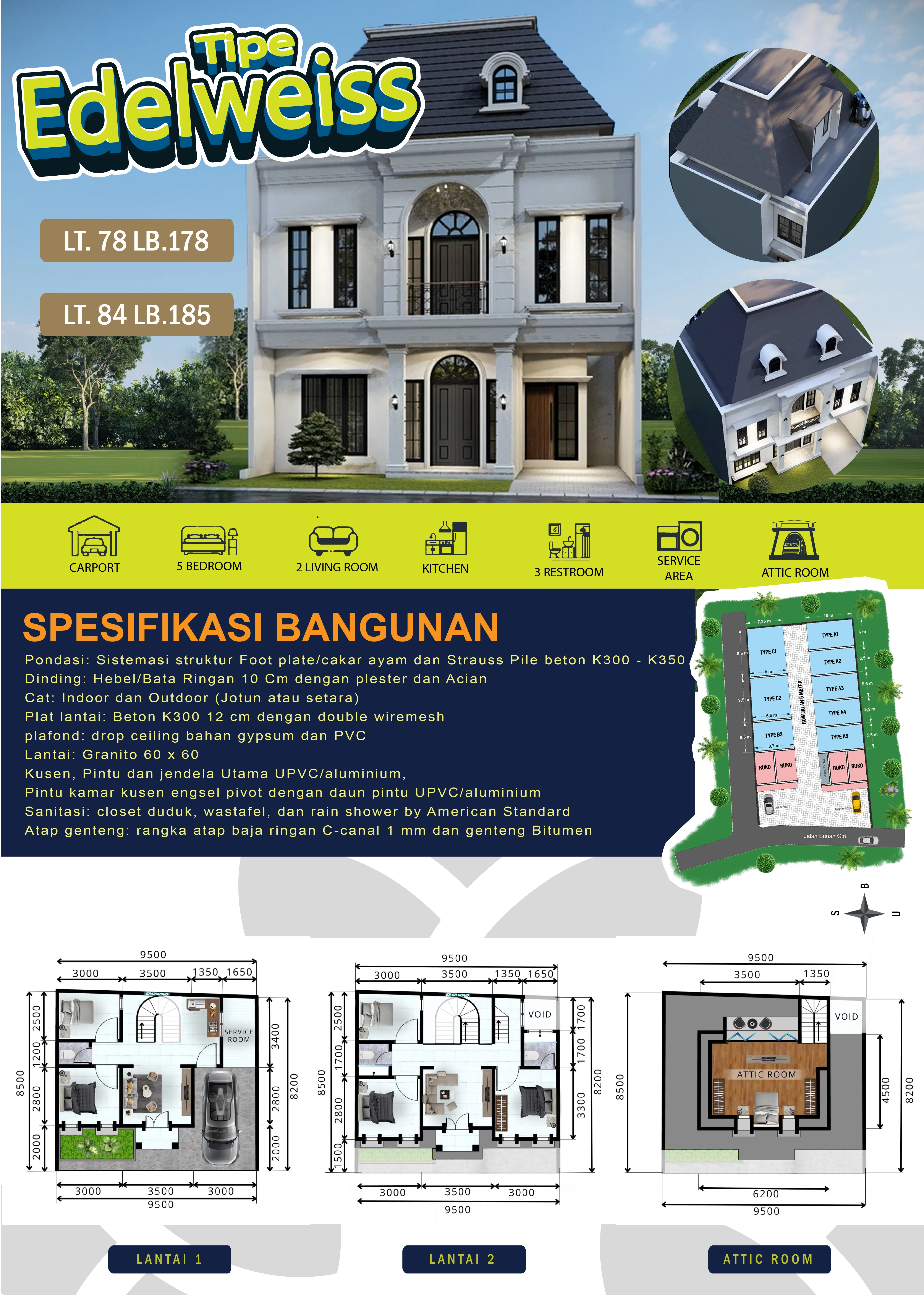 Tipe Rumah Edelweiss 78
